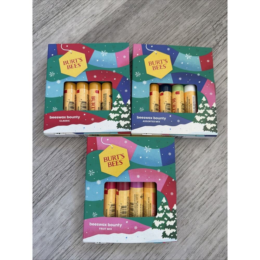 Lot of 3 Pack Burt's Bees Beeswax Bounty Classic, Assorted, Fruit Mix 12 Total